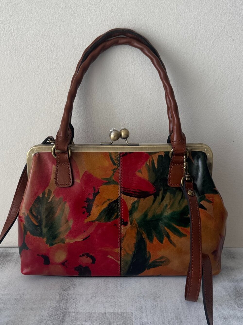 Patricia Nash Floral Leather Frame Robine Shoulder Crossbody Handbag Spring Mult - Picture 2 of 11